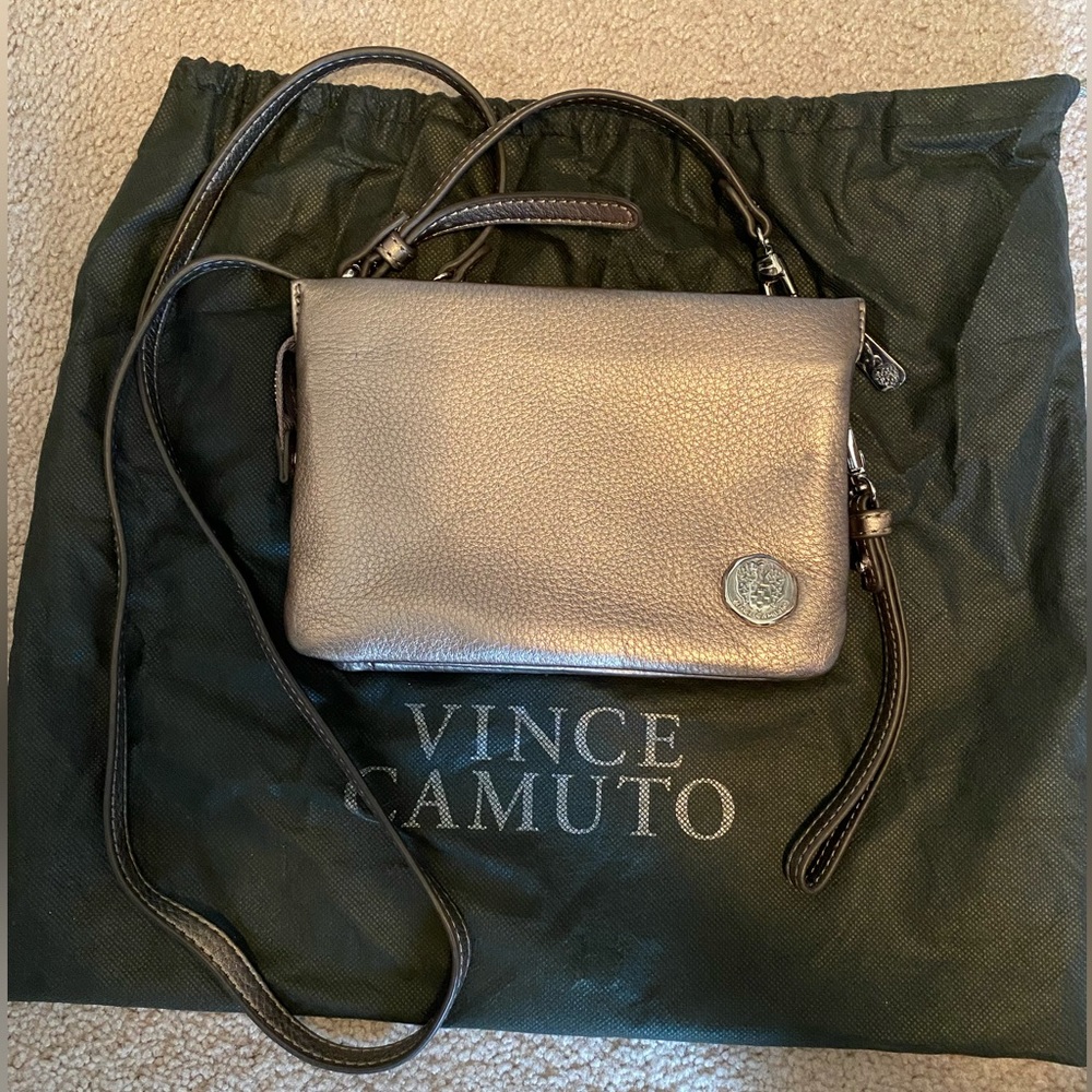 Vince Camuto gold (bronze) leather cross body bag - Picture 2 of 14